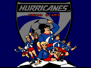 Hurricanes title screen for Super Nintendo